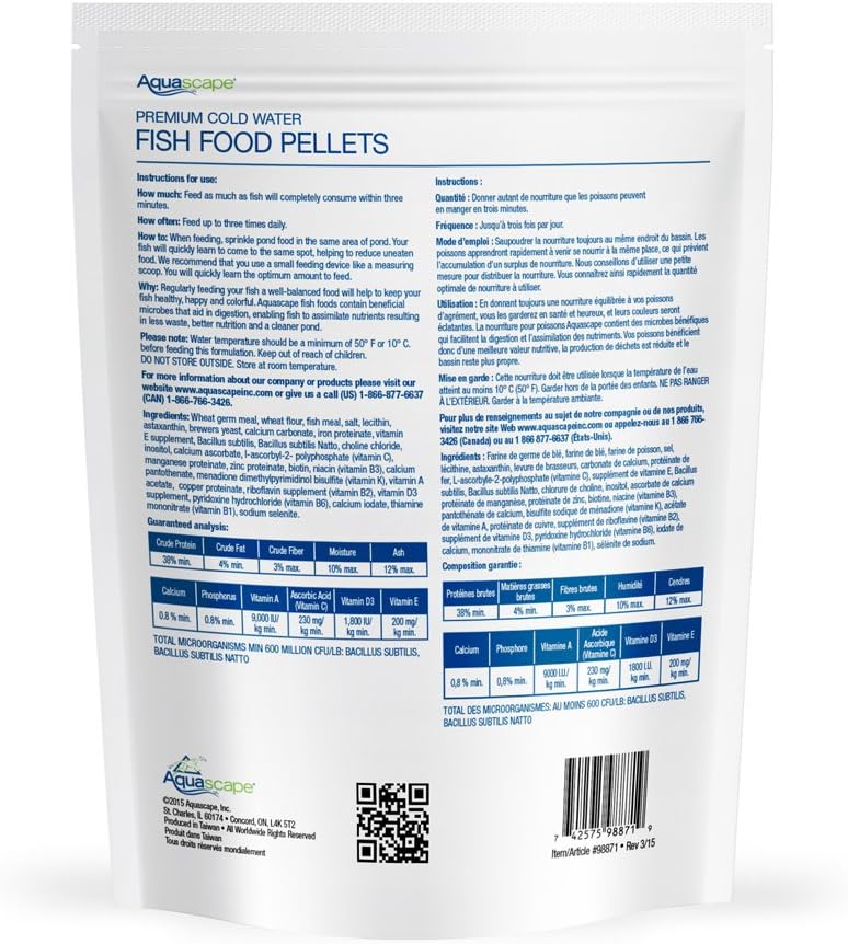 Aquascape Premium Cold Water Fish Food Pellets for Small to Medium Koi & Pond Fish, Small Pellet, 2.25 pounds | 98871 12 710fp8YtaAL. AC SL1200 - supfishing.co.uk