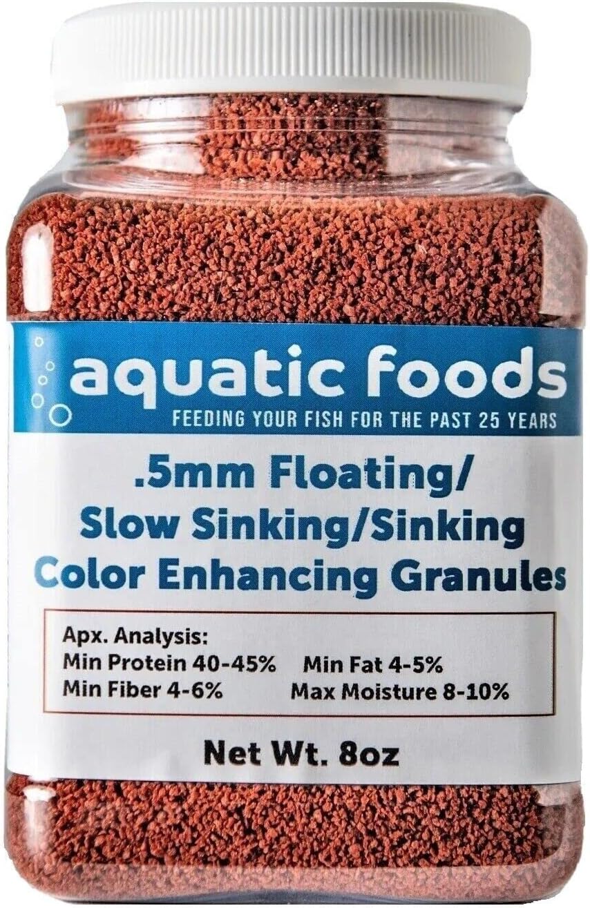 Aquatic Foods Inc. .5mm Floating/Slow Sinking/Sinking Color Enhancing Micro Granules for Discus, Cichlids All Tropicals, Koi and Pond Fish…8oz Small Jar 1 71oRmXTv2ML. AC SL1500 - supfishing.co.uk